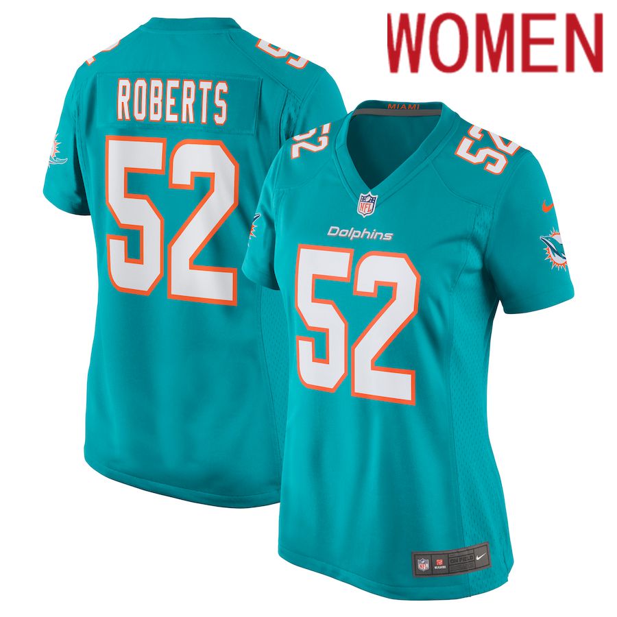 Women Miami Dolphins #52 Elandon Roberts Nike Green Game Player NFL Jersey->women nfl jersey->Women Jersey